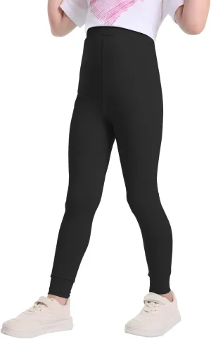 QBK 3T 4T 5T to 12Y Girls' Leggings Cotton Footless Tights Soft and Stretchy