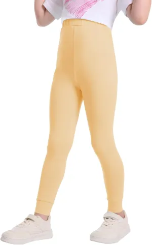 QBK 3T 4T 5T to 12Y Girls' Leggings Cotton Footless Tights Soft and Stretchy