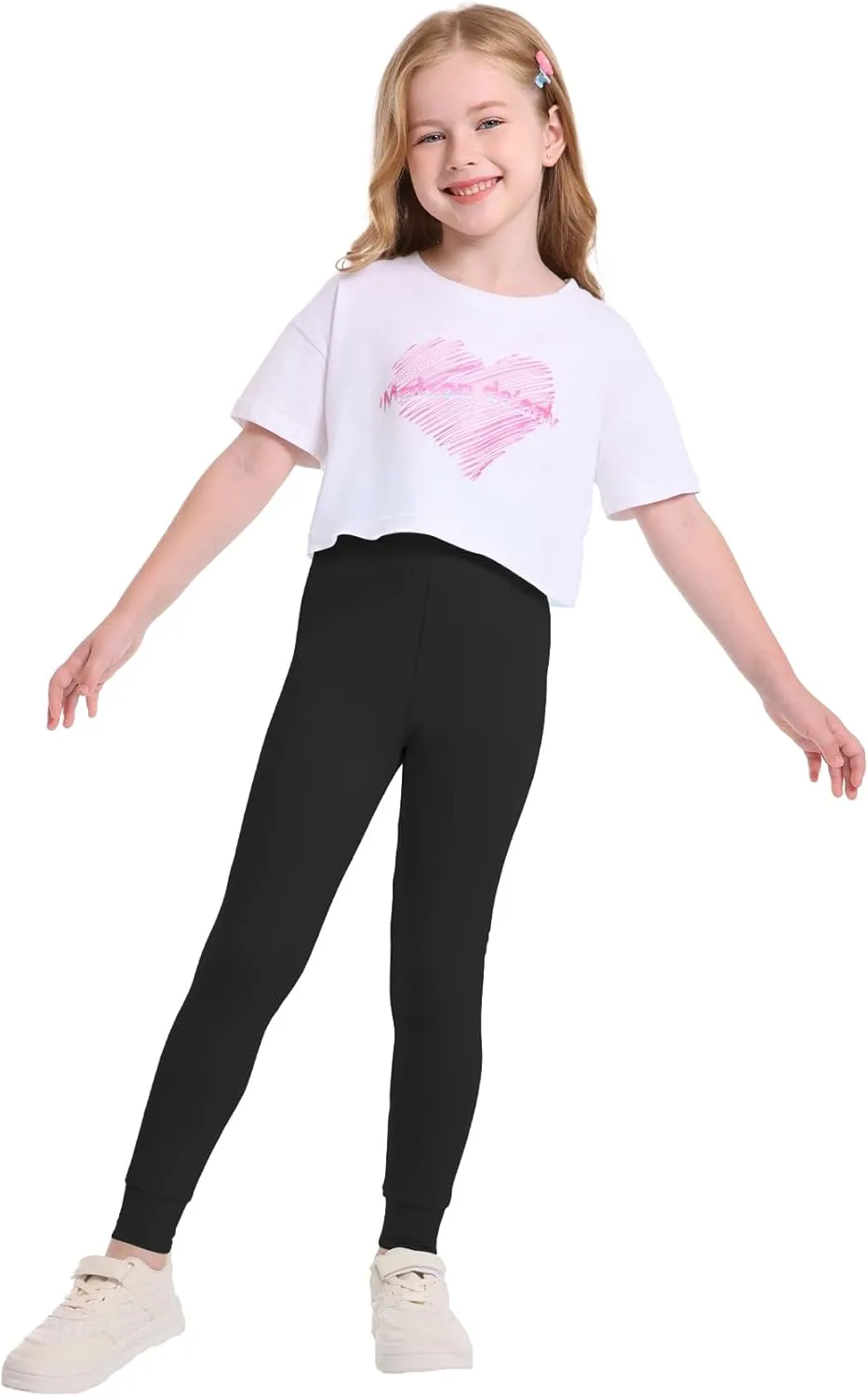 QBK 3T 4T 5T to 12Y Girls' Leggings Cotton Footless Tights Soft and Stretchy