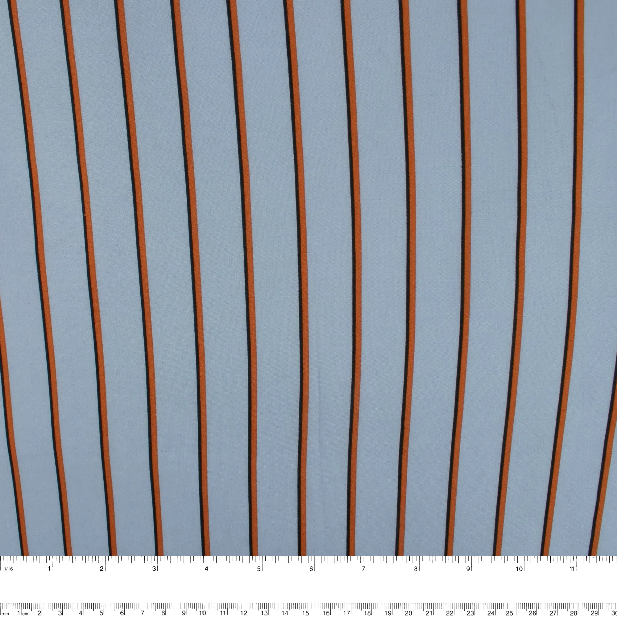 Rayon Poplin Stripe - Various Stripe - Blue / Brown