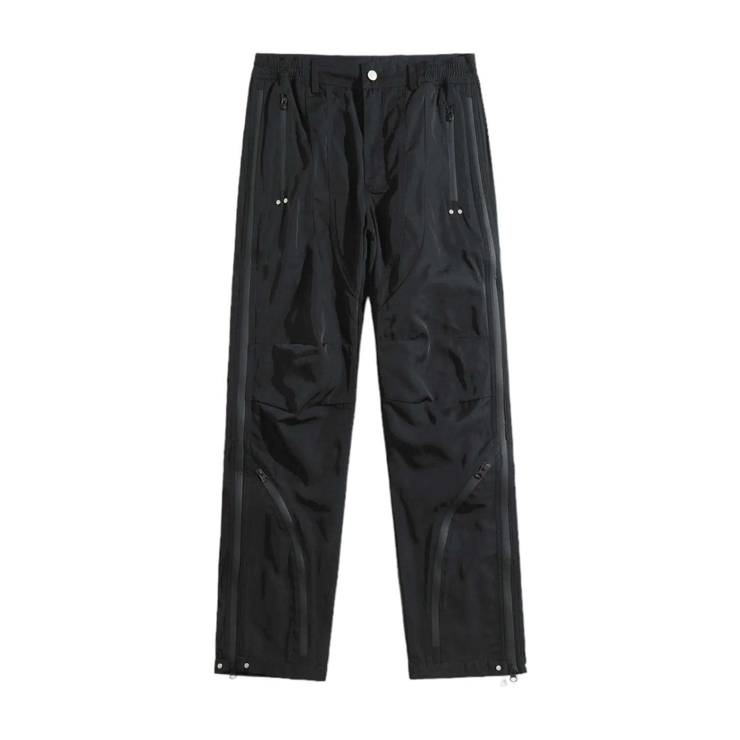 Relaxed fit multi zipper technical pants