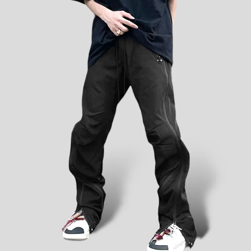 Relaxed fit multi zipper technical pants