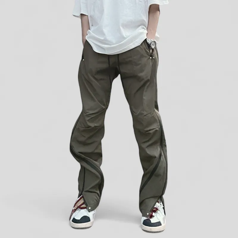 Relaxed fit multi zipper technical pants