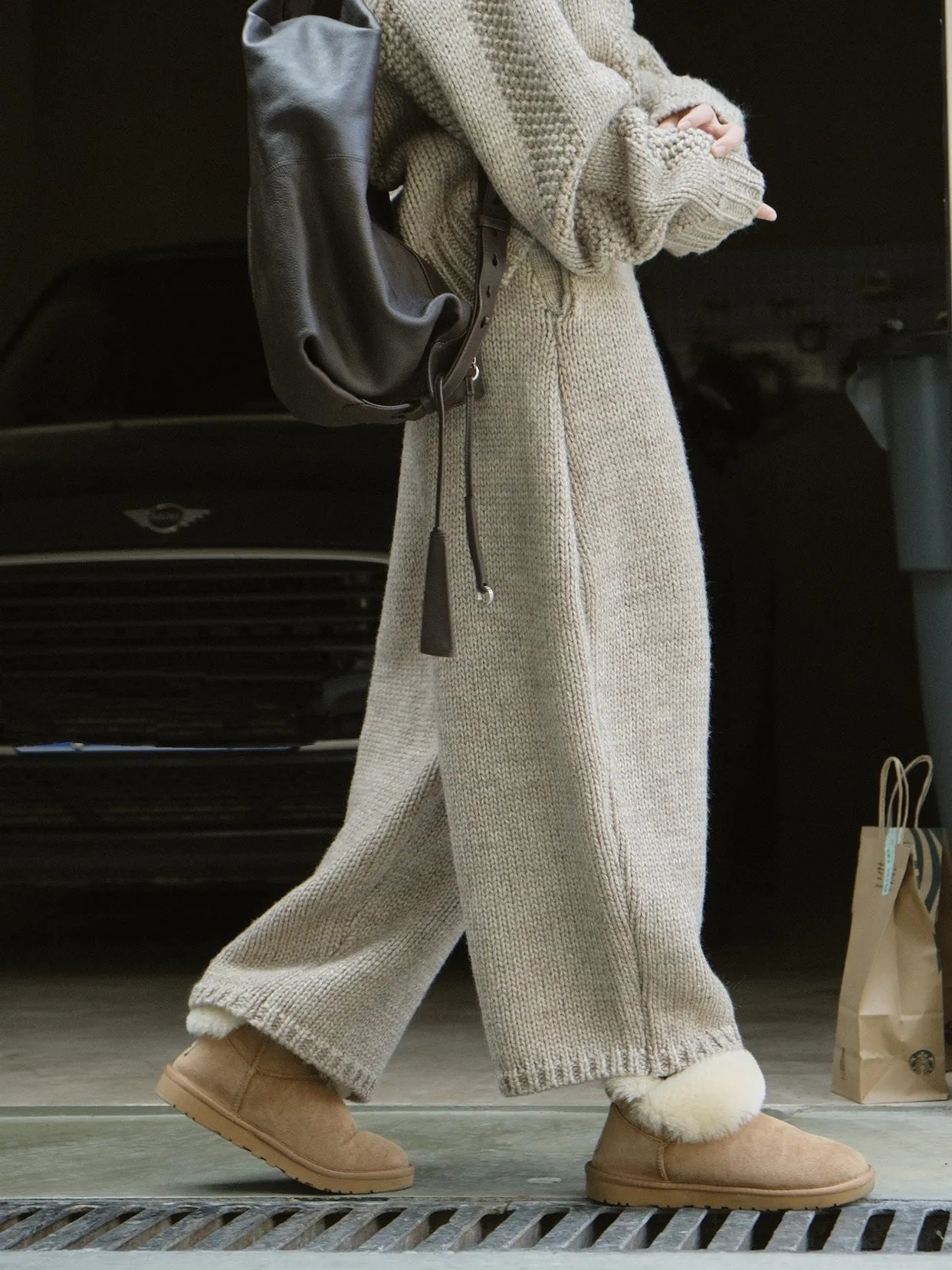 Rena Chunky Knitted Thick Casual Pants