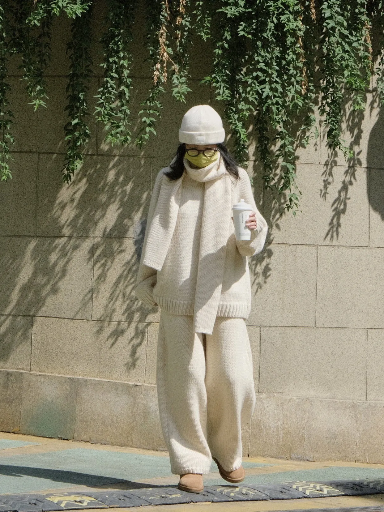 Rena Chunky Knitted Thick Casual Pants