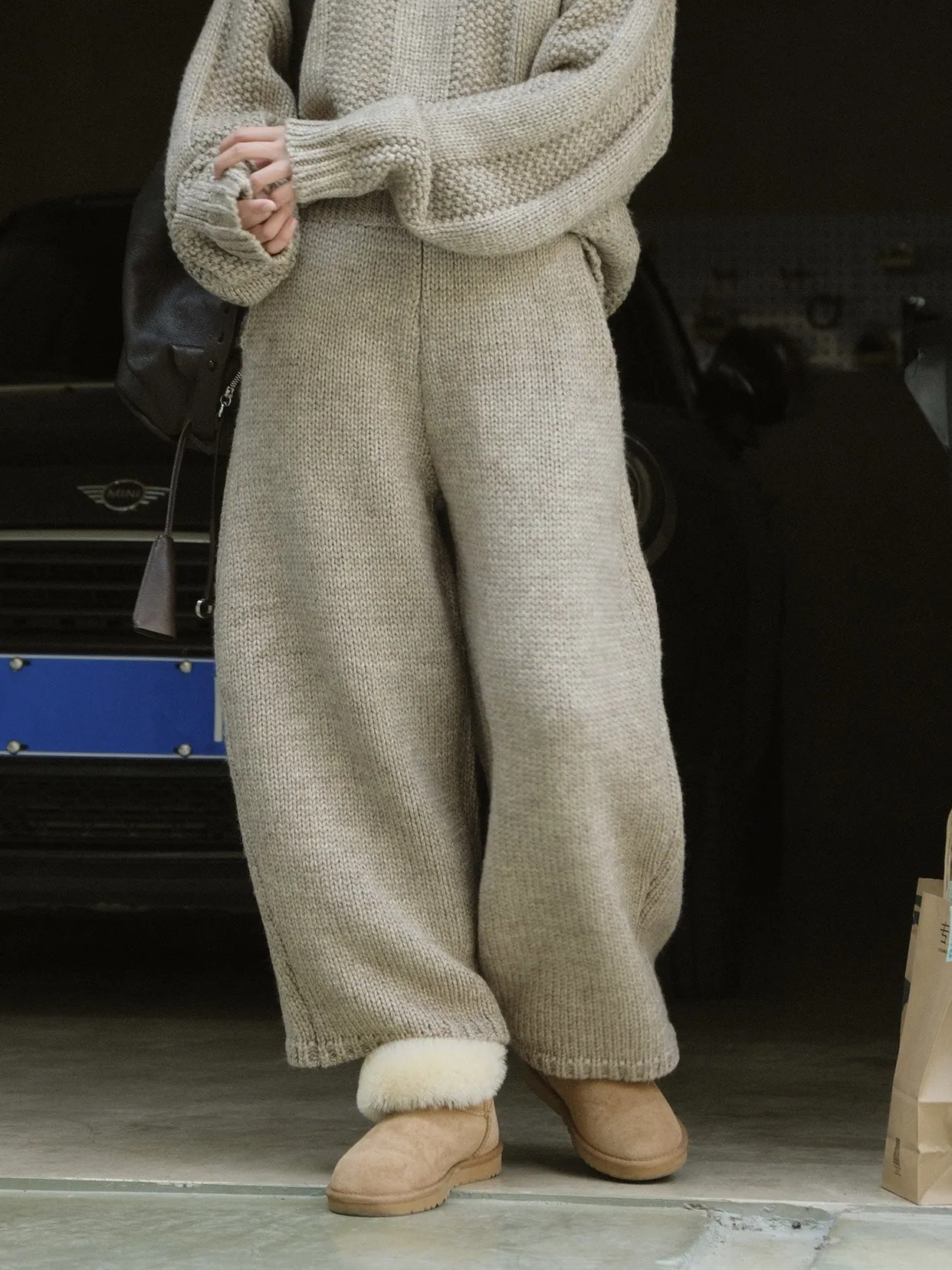 Rena Chunky Knitted Thick Casual Pants