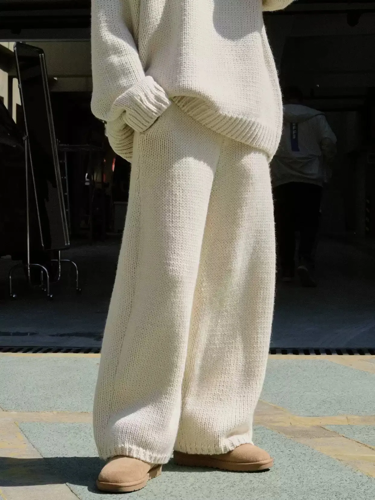 Rena Chunky Knitted Thick Casual Pants