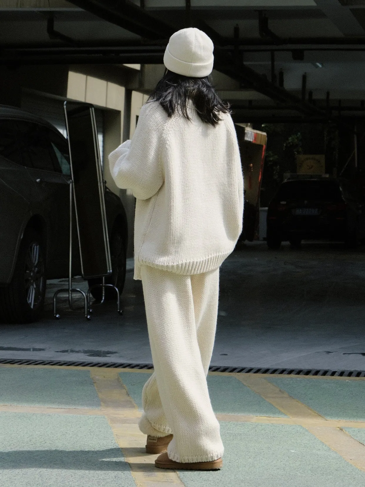Rena Chunky Knitted Thick Casual Pants