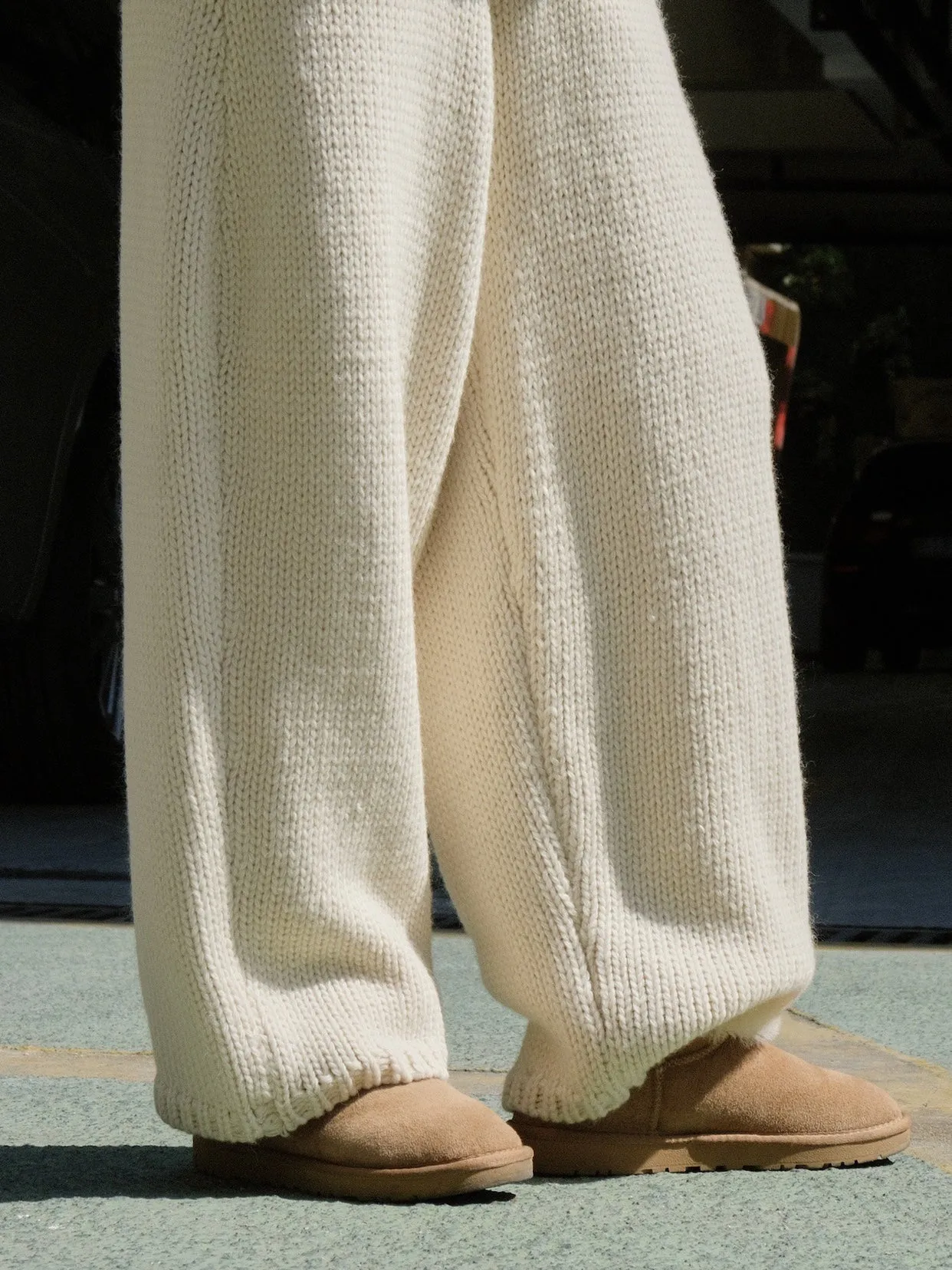 Rena Chunky Knitted Thick Casual Pants