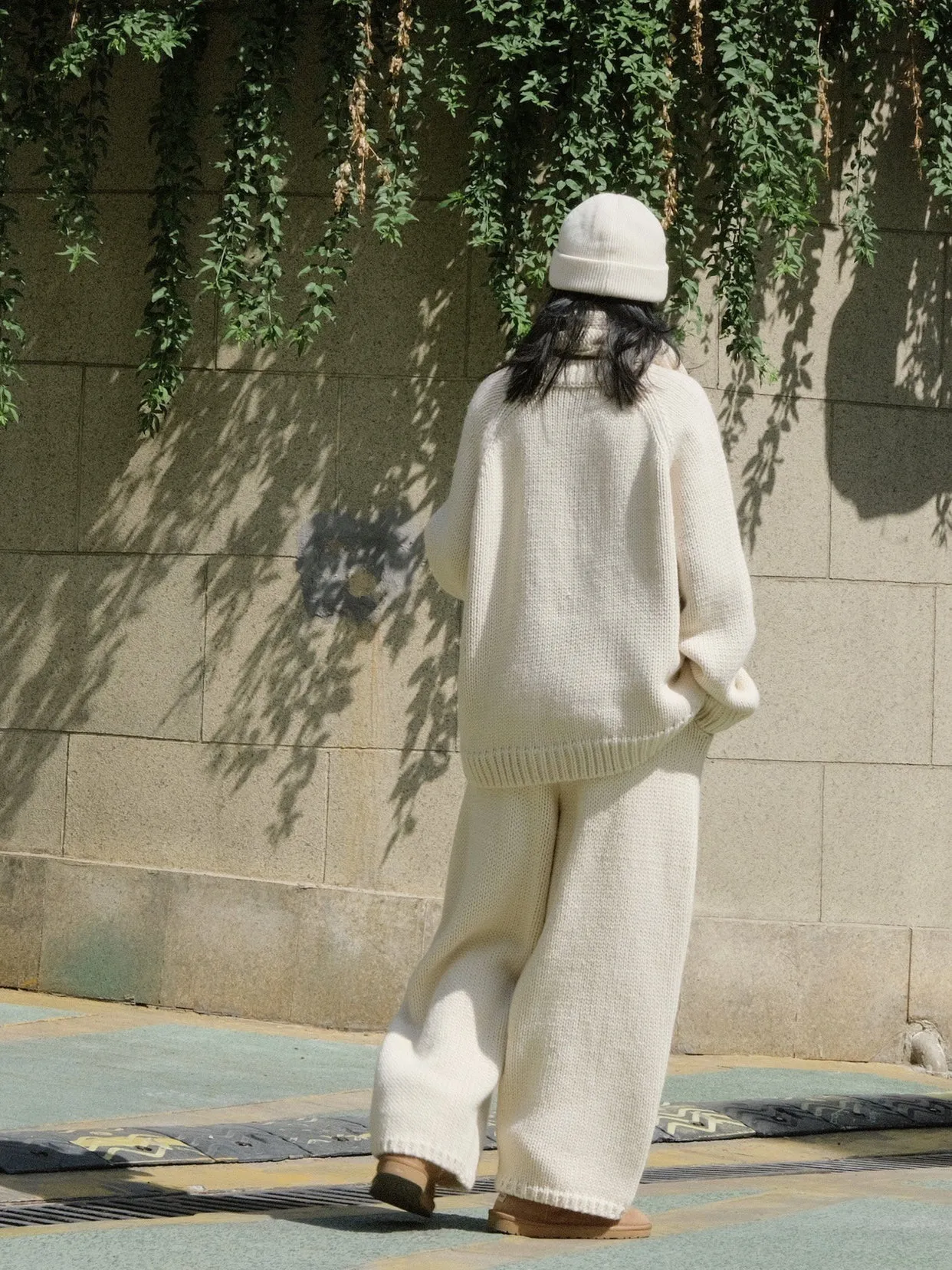 Rena Chunky Knitted Thick Casual Pants