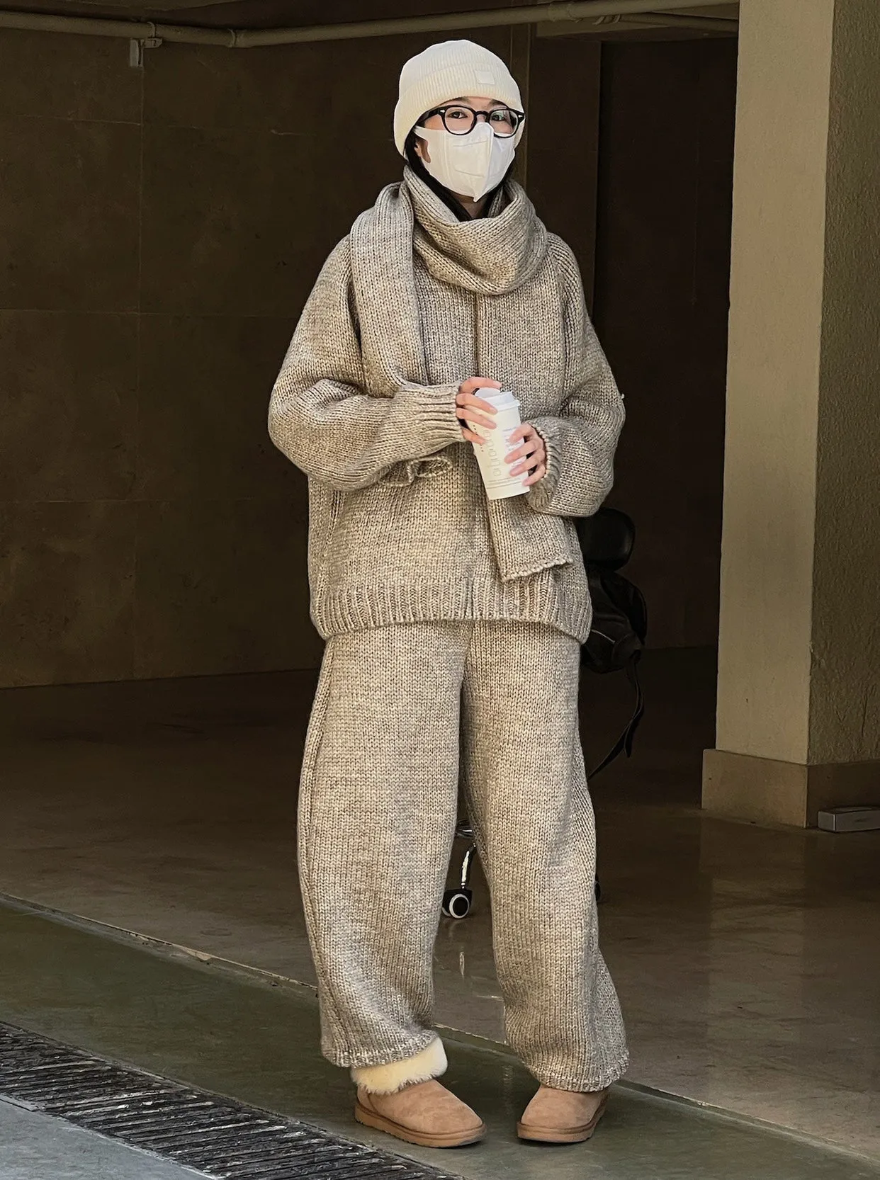 Rena Chunky Knitted Thick Casual Pants