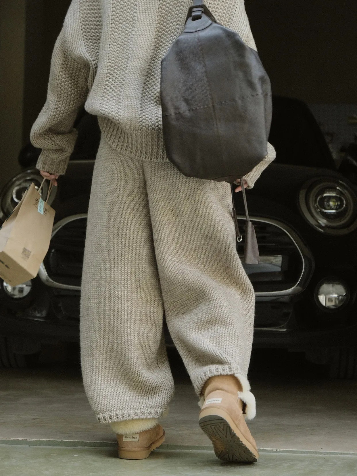 Rena Chunky Knitted Thick Casual Pants