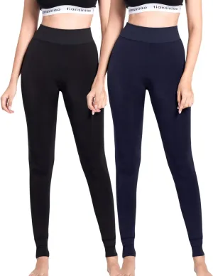 Romastory Women's Winter Warm Stretchy Thermal Leggings Pants Fleece Lined Tights