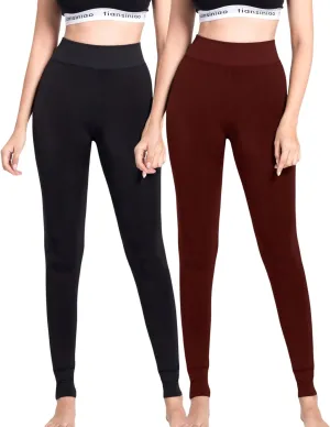 Romastory Women's Winter Warm Stretchy Thermal Leggings Pants Fleece Lined Tights