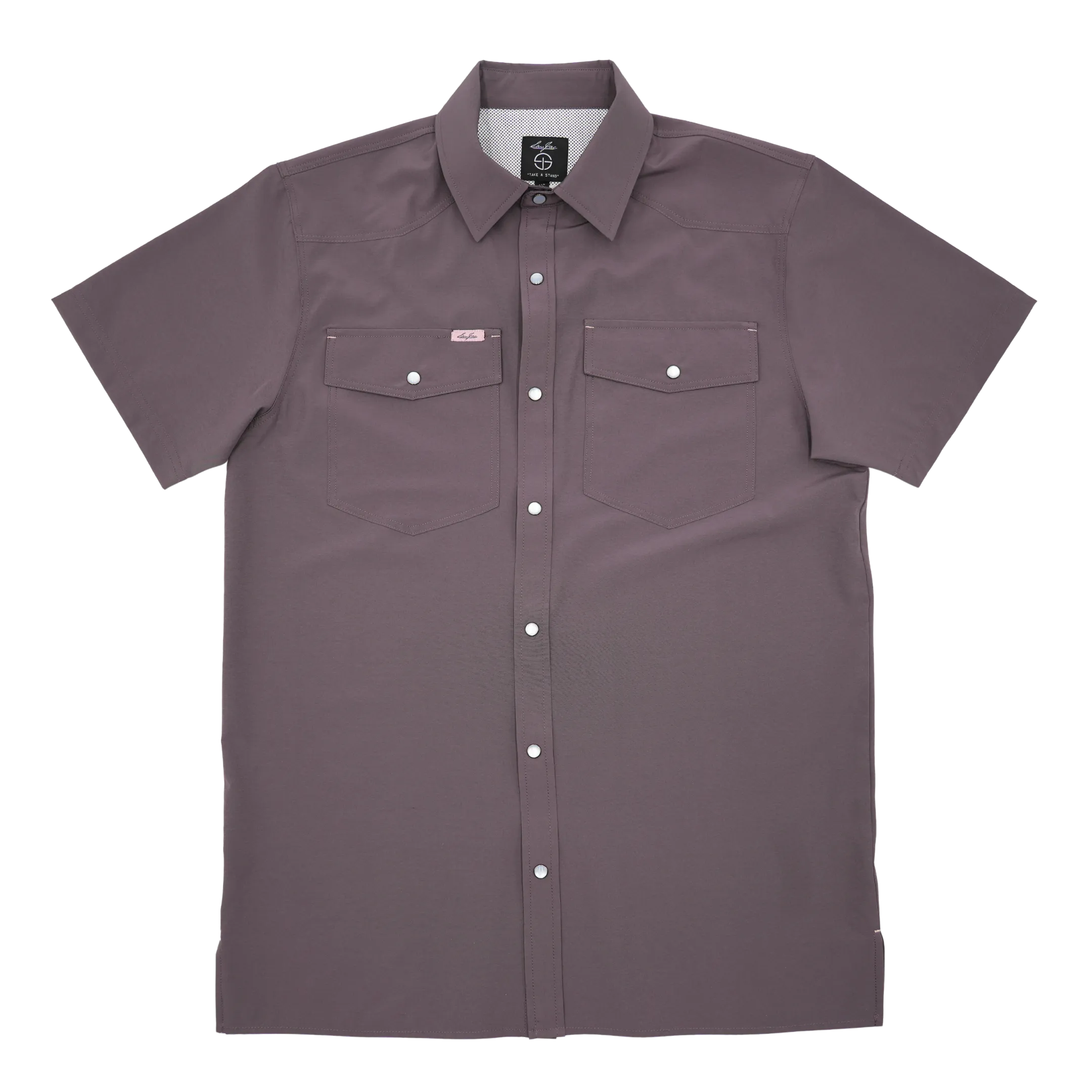 SanJac Mulberry Coahuila Short Sleeve Pearl Snap Men's Shirt