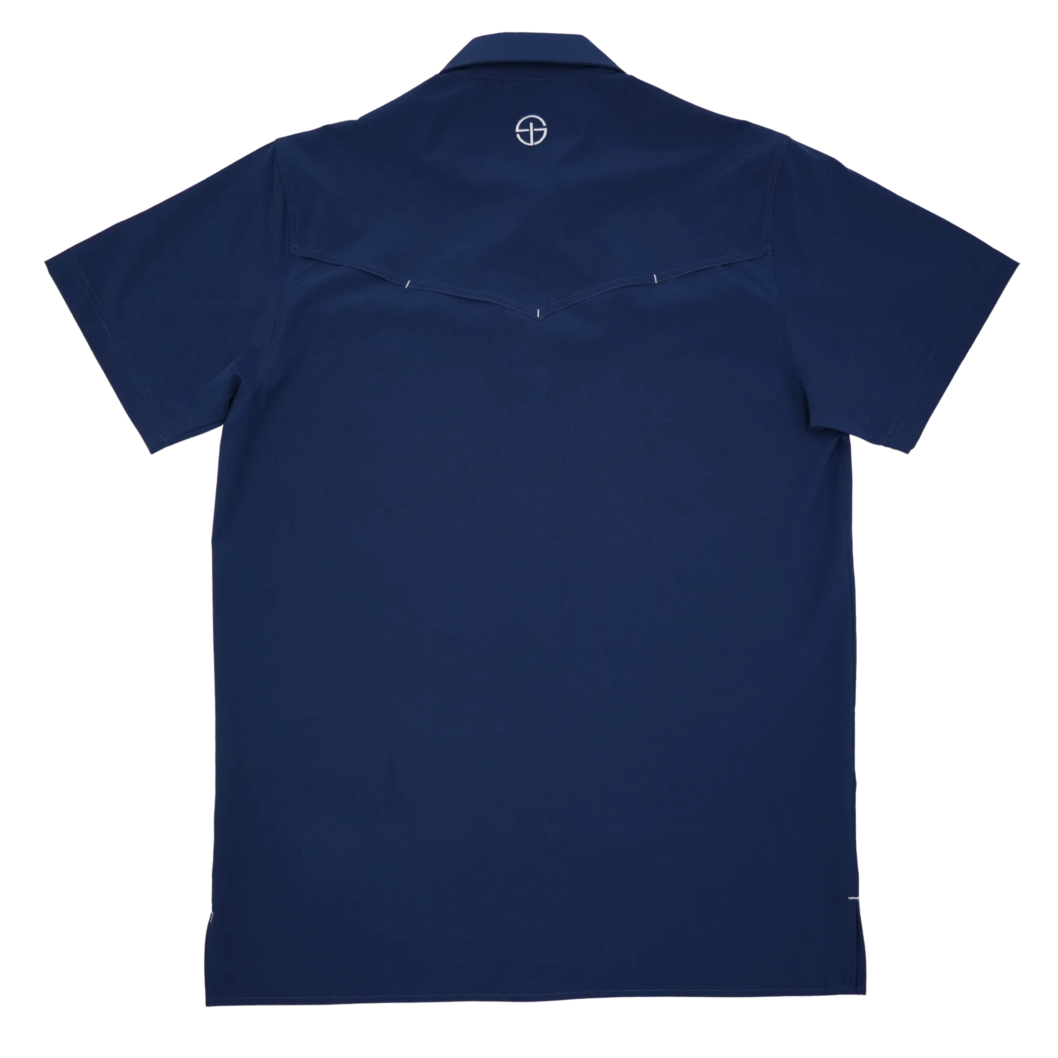 SanJac Navy Coahuila Short Sleeve Pearl Snap Men's Shirt