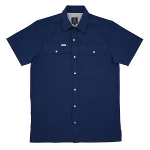 SanJac Navy Coahuila Short Sleeve Pearl Snap Men's Shirt