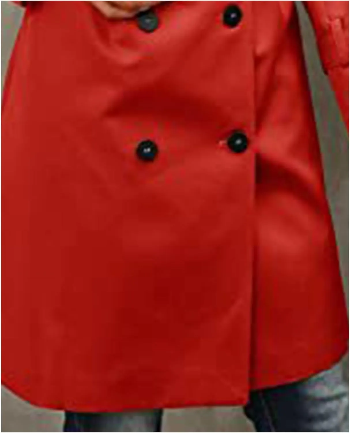 SEMATOMALA Women's Double Breasted Midi Trench Coat Flowy Light Weight Classic Belted Lapel Slim Windproof Overcoat