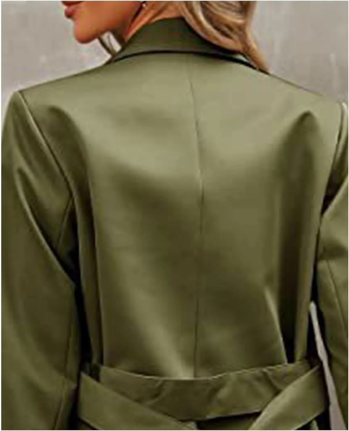 SEMATOMALA Women's Double Breasted Midi Trench Coat Flowy Light Weight Classic Belted Lapel Slim Windproof Overcoat