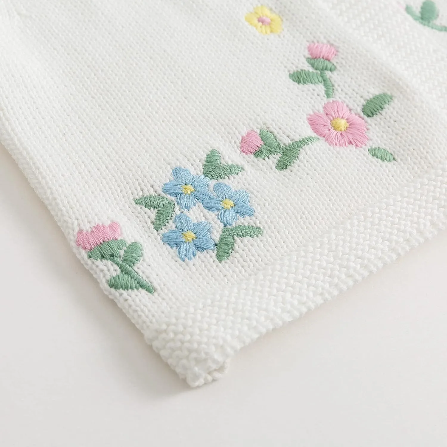 Simplee kids Baby Girl Thin Sweater Solid White Pink Cardigans for Toddler 0-3Years