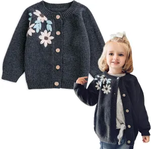 Simplee kids Baby Girl Thin Sweater Solid White Pink Cardigans for Toddler 0-3Years