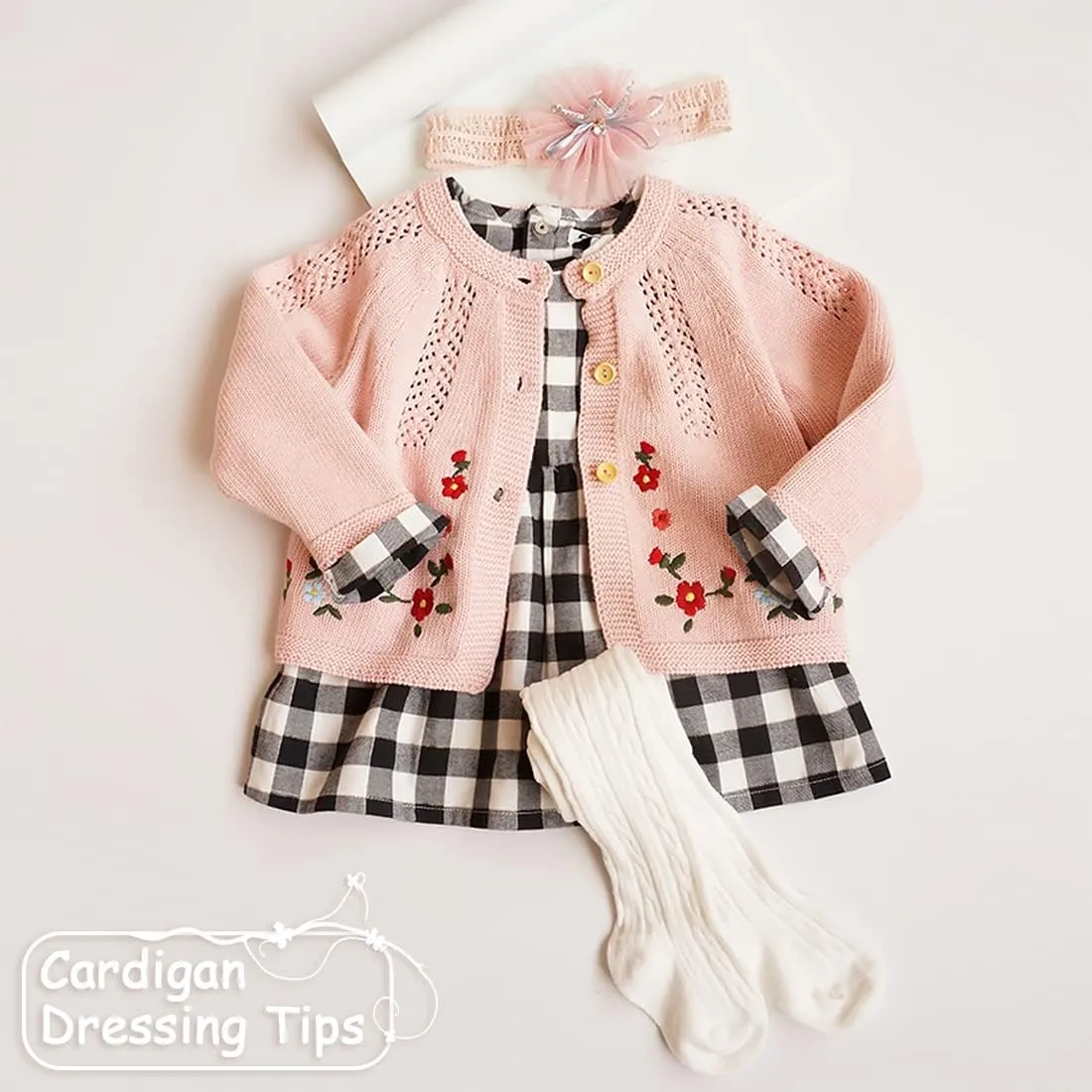 Simplee kids Baby Girl Thin Sweater Solid White Pink Cardigans for Toddler 0-3Years