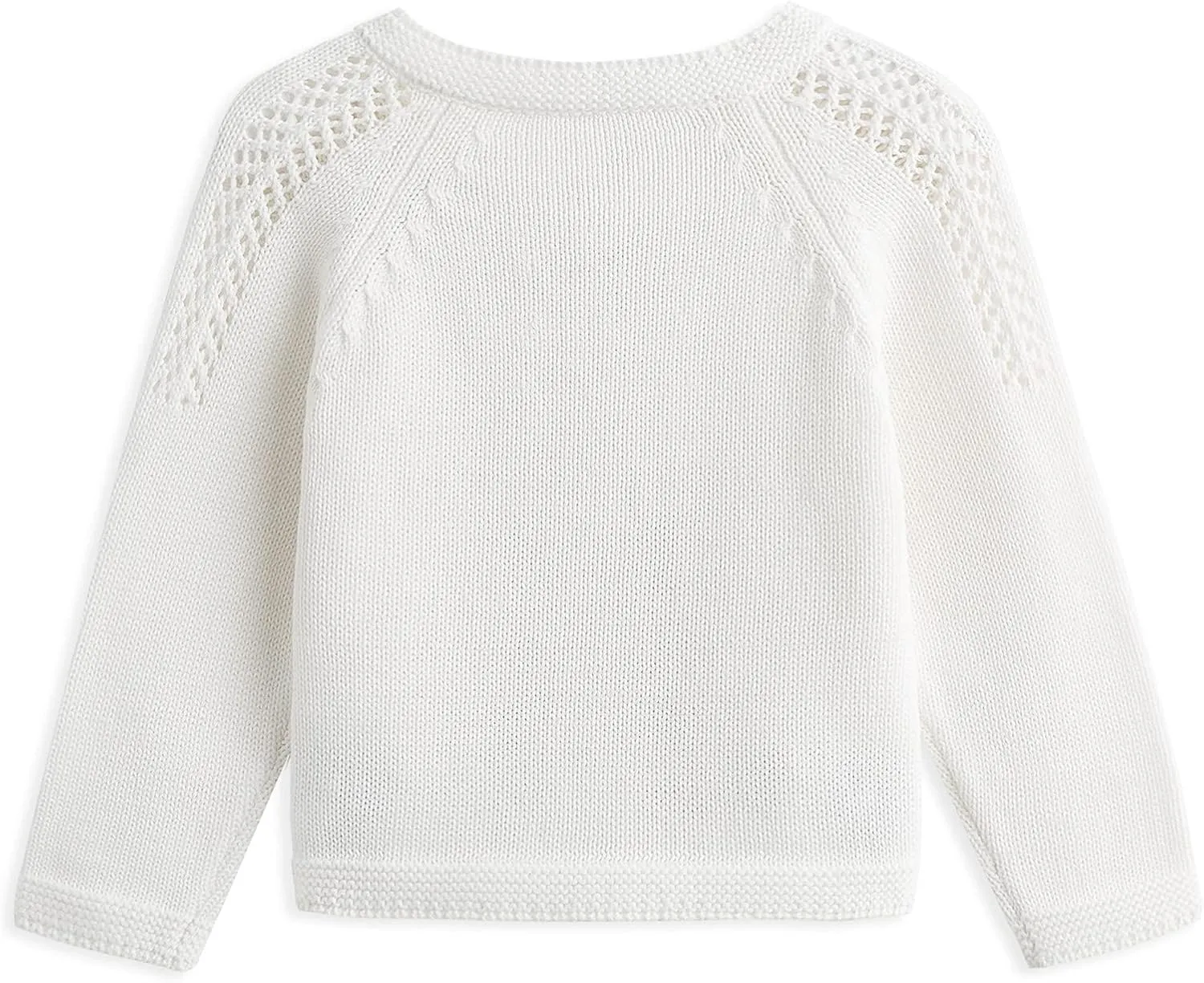 Simplee kids Baby Girl Thin Sweater Solid White Pink Cardigans for Toddler 0-3Years