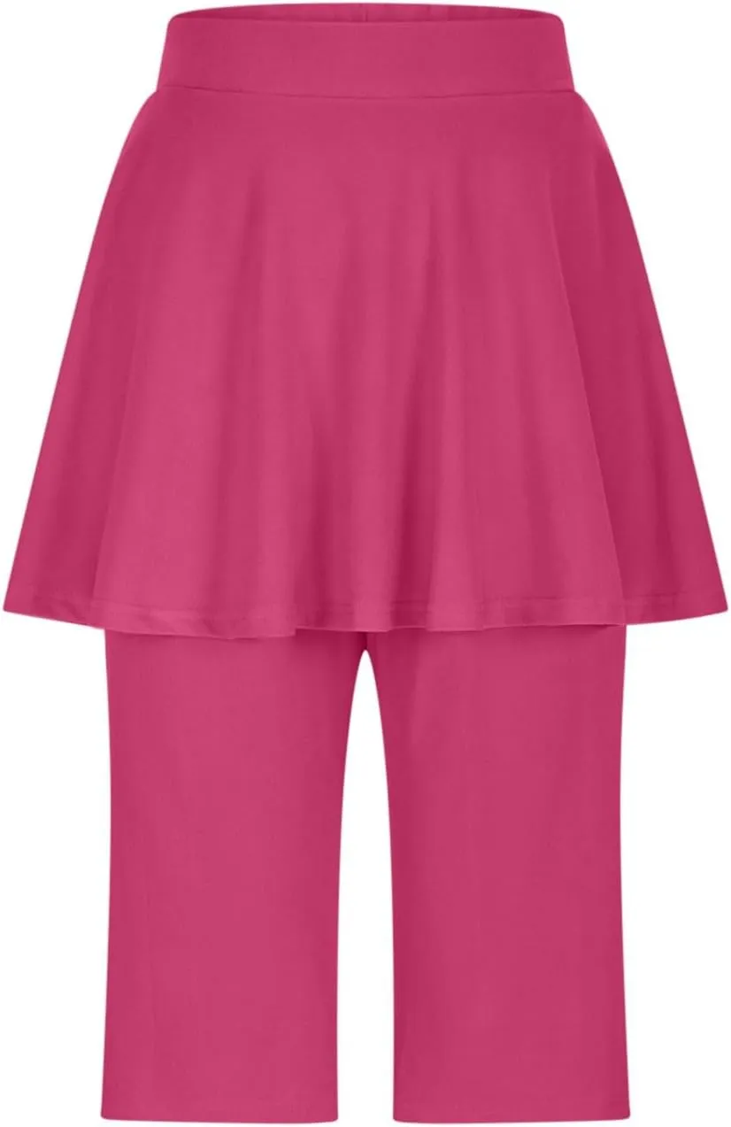 Skirted Leggings for Women High Waist Tennis Golf Skorts Capris Athletic Running Stretchy Skorts Gym Sport Leggings