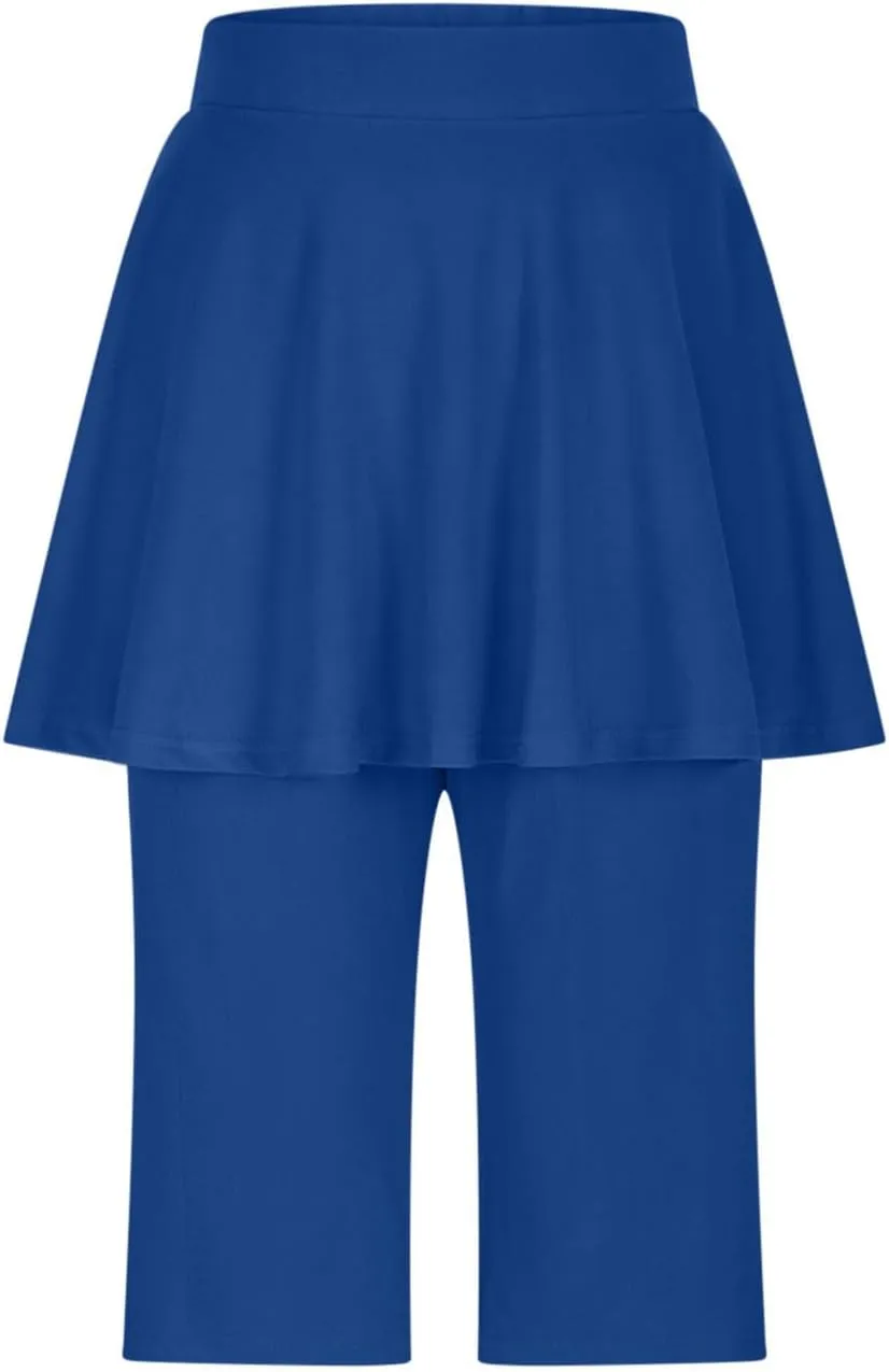 Skirted Leggings for Women High Waist Tennis Golf Skorts Capris Athletic Running Stretchy Skorts Gym Sport Leggings