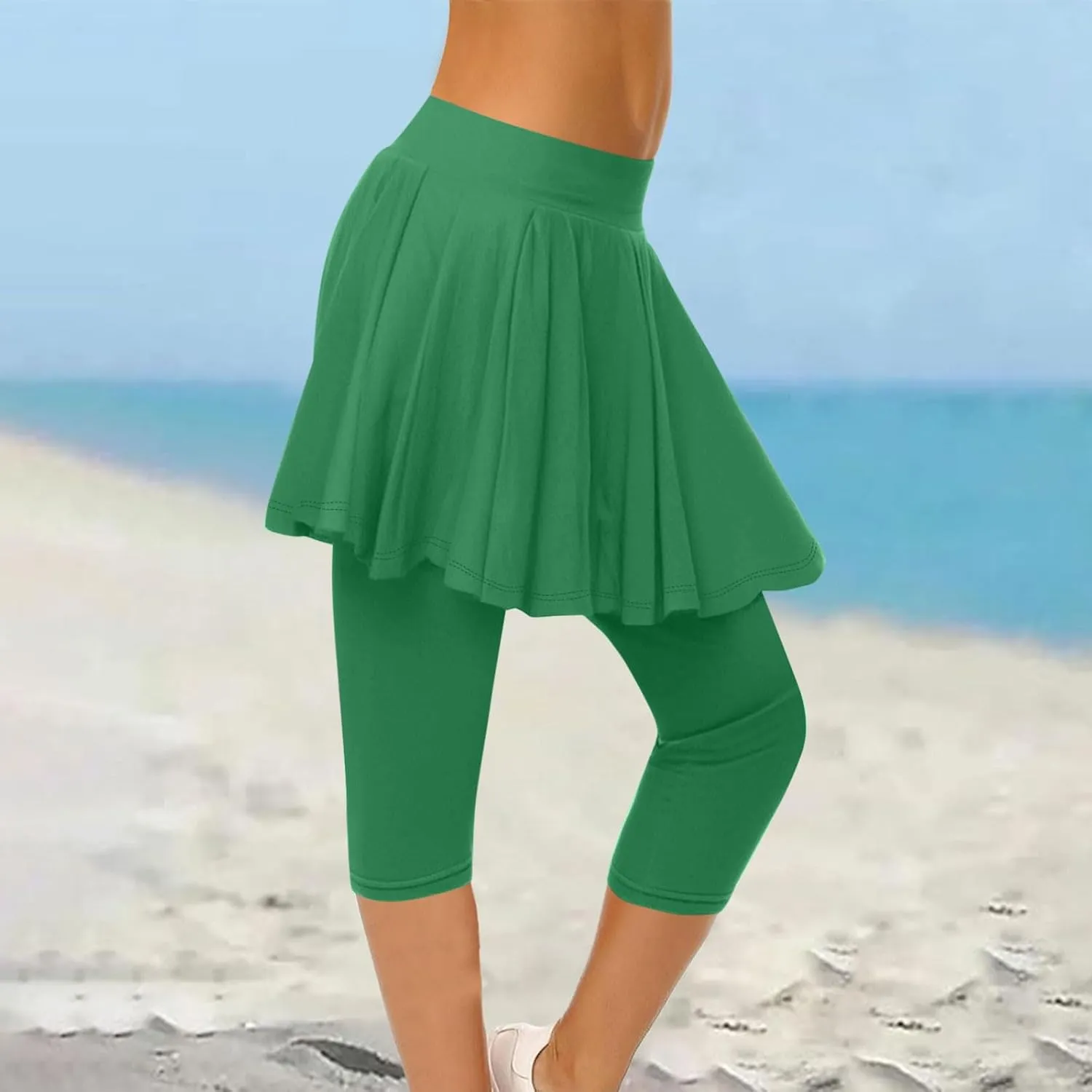 Skirted Leggings for Women High Waist Tennis Golf Skorts Capris Athletic Running Stretchy Skorts Gym Sport Leggings