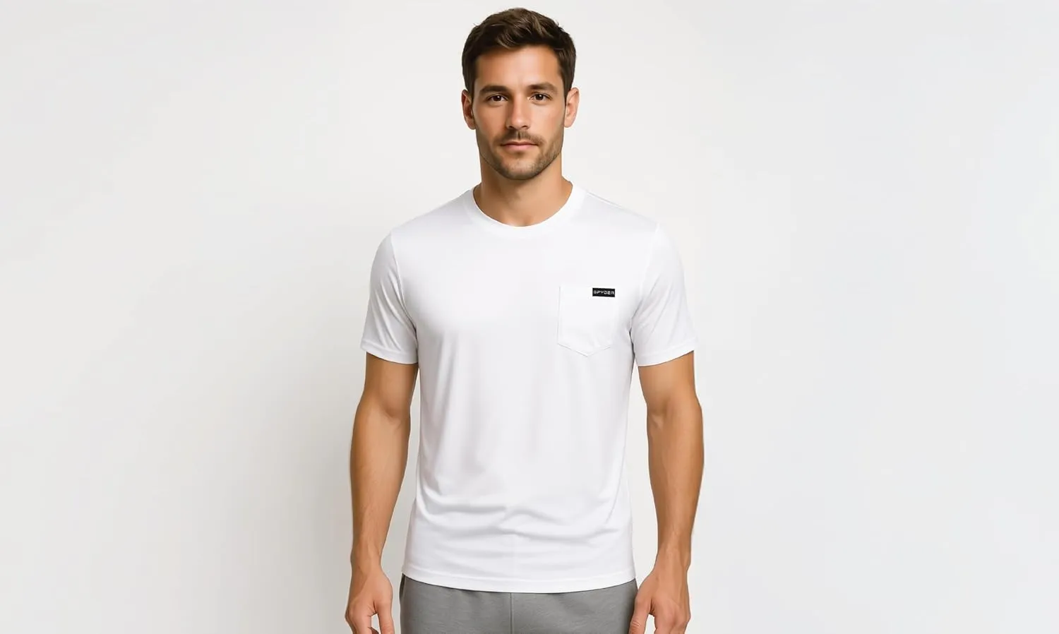 Spyder Mens Performance Moisture Wicking Crew Neck Undershirts/Ultra Soft Stretch Sports T-Shirt W/Pocket