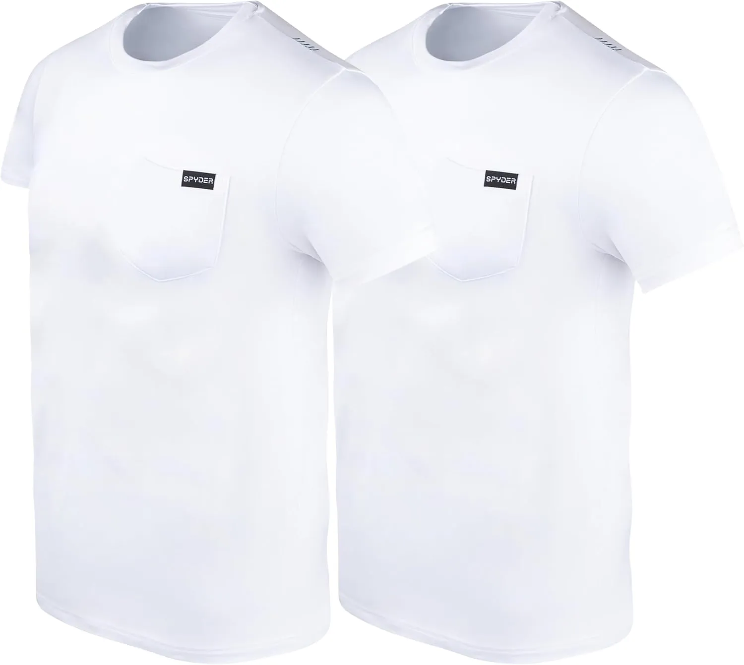 Spyder Mens Performance Moisture Wicking Crew Neck Undershirts/Ultra Soft Stretch Sports T-Shirt W/Pocket