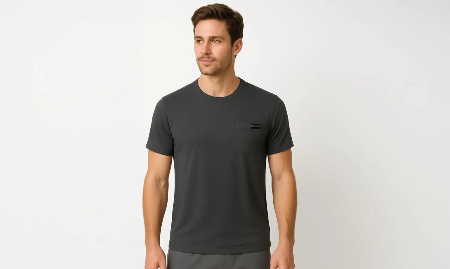 Spyder Mens Performance Moisture Wicking Crew Neck Undershirts/Ultra Soft Stretch Sports T-Shirt W/Pocket