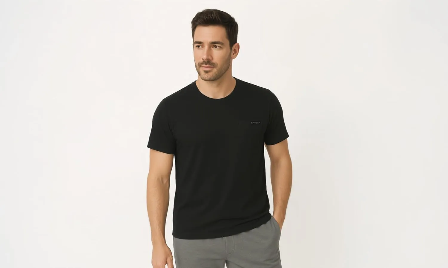 Spyder Mens Performance Moisture Wicking Crew Neck Undershirts/Ultra Soft Stretch Sports T-Shirt W/Pocket