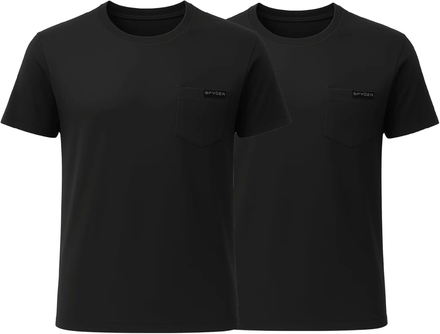 Spyder Mens Performance Moisture Wicking Crew Neck Undershirts/Ultra Soft Stretch Sports T-Shirt W/Pocket