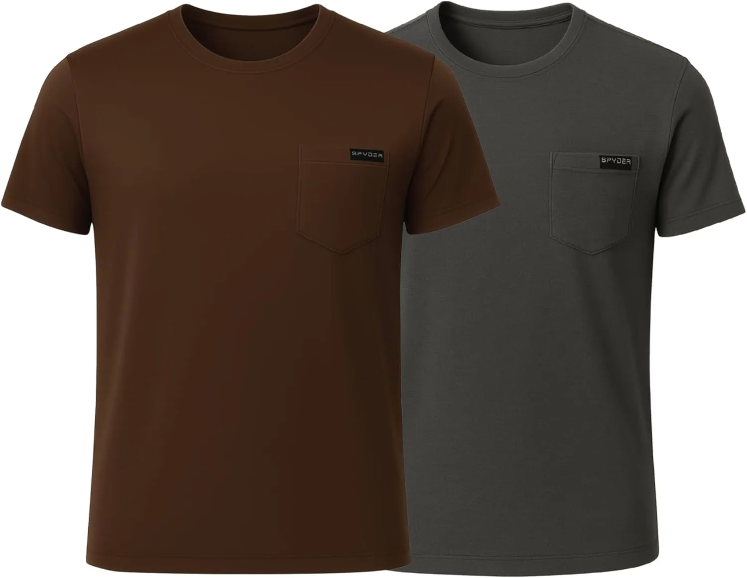 Spyder Mens Performance Moisture Wicking Crew Neck Undershirts/Ultra Soft Stretch Sports T-Shirt W/Pocket