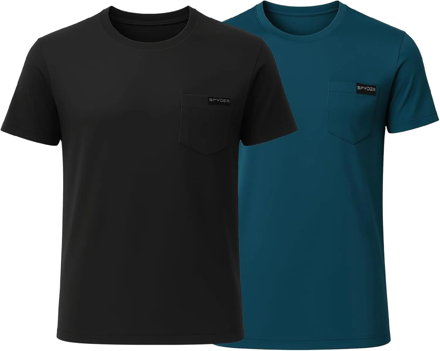 Spyder Mens Performance Moisture Wicking Crew Neck Undershirts/Ultra Soft Stretch Sports T-Shirt W/Pocket