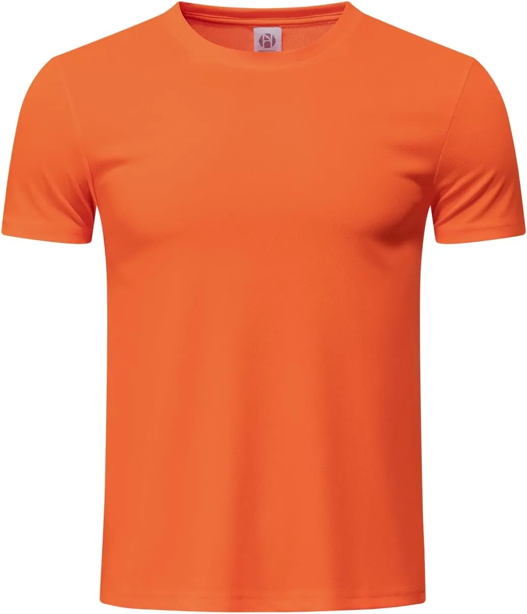 TanBridge Sweat Wicking Exercise UV Shirts for Men Short Sleeve Quick Dry Breathable T-Shirts Athletic Running Gym Sport