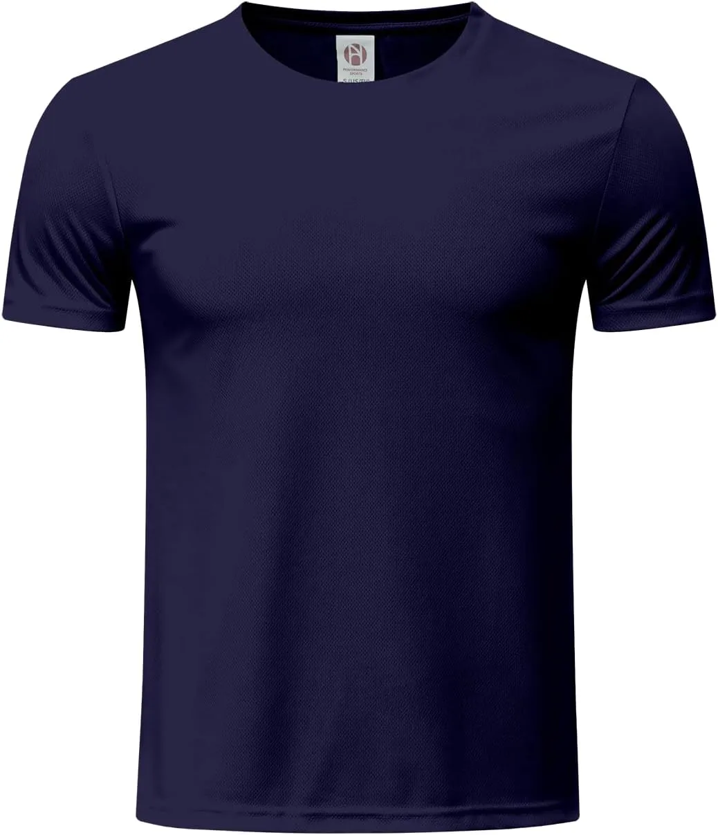 TanBridge Sweat Wicking Exercise UV Shirts for Men Short Sleeve Quick Dry Breathable T-Shirts Athletic Running Gym Sport