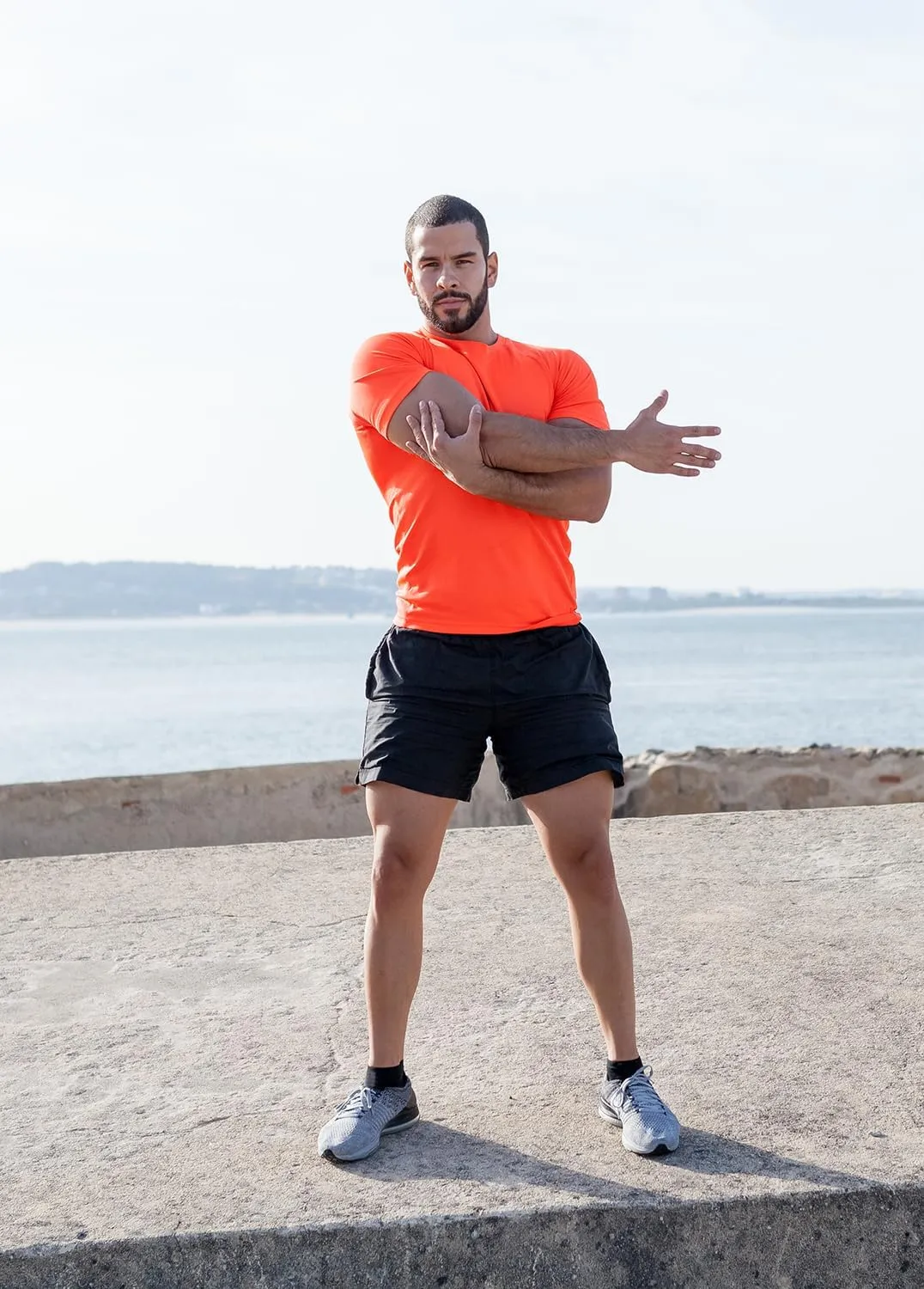 TanBridge Sweat Wicking Exercise UV Shirts for Men Short Sleeve Quick Dry Breathable T-Shirts Athletic Running Gym Sport