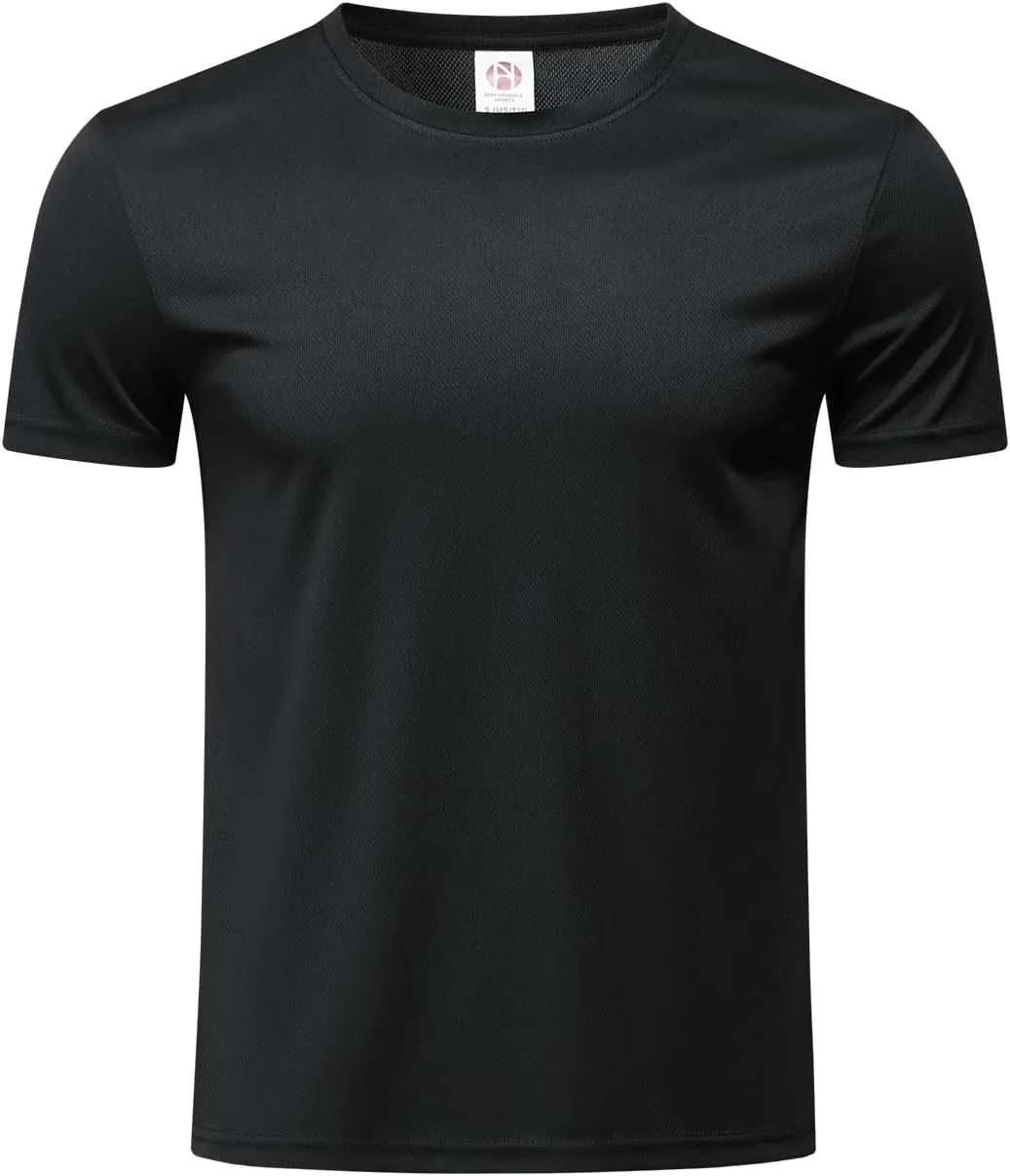 TanBridge Sweat Wicking Exercise UV Shirts for Men Short Sleeve Quick Dry Breathable T-Shirts Athletic Running Gym Sport