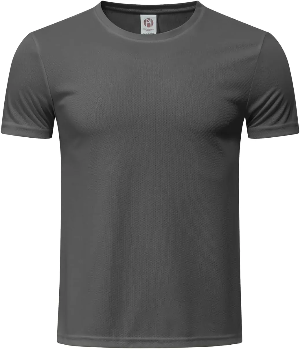 TanBridge Sweat Wicking Exercise UV Shirts for Men Short Sleeve Quick Dry Breathable T-Shirts Athletic Running Gym Sport