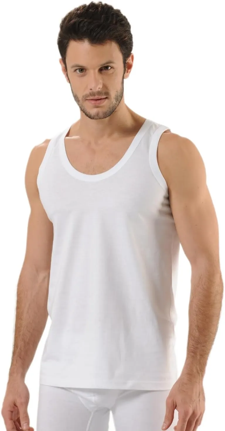 Tank Tops Men Mens Undershirts 100% All Cotton Soft Classic Fit White Black
