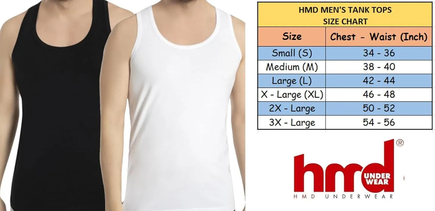 Tank Tops Men Mens Undershirts 100% All Cotton Soft Classic Fit White Black