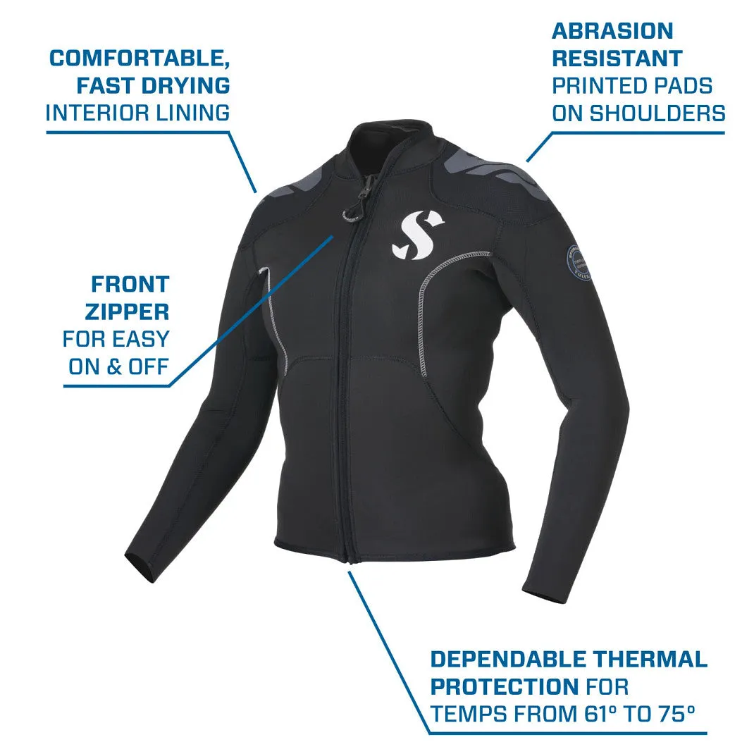 Used Scubapro Everflex Yulex Hoodless Vest 3mm Long Sleeve Women's