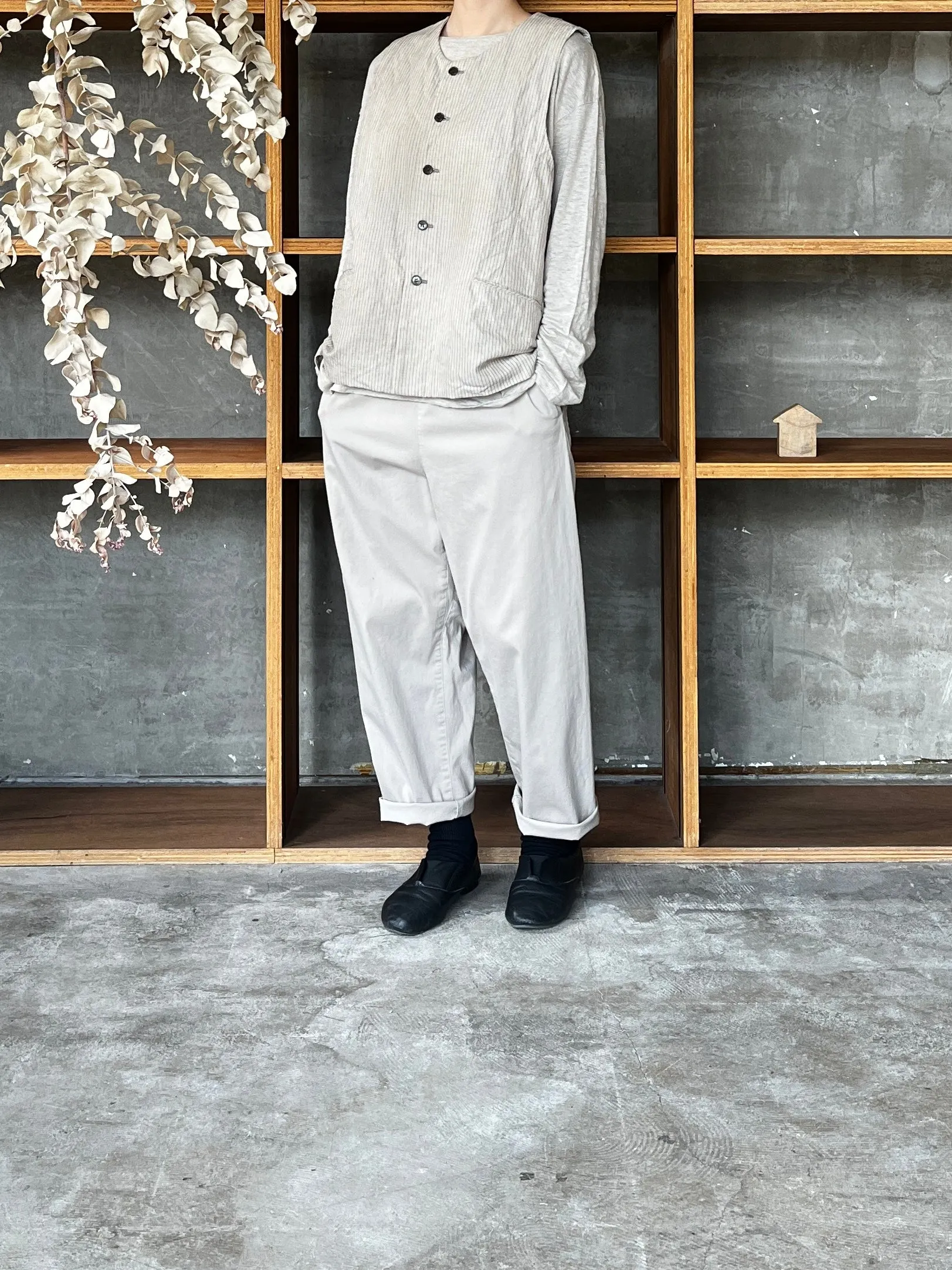Vlas Blomme / Vintage Check Twill