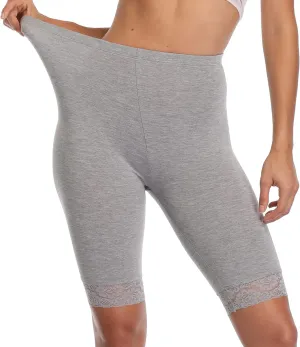VOGUEMAX Women's Short Leggings Stretchy Slip Shorts Mid Thigh Lightweight Pants