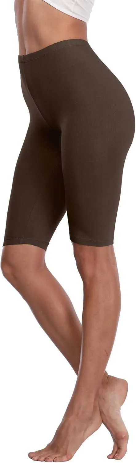 VOGUEMAX Women's Short Leggings Stretchy Slip Shorts Mid Thigh Lightweight Pants