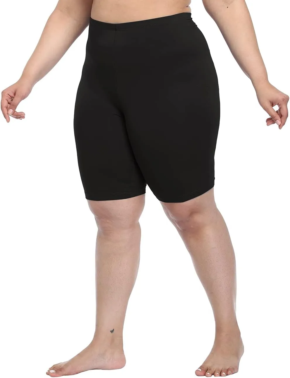 VOGUEMAX Women's Short Leggings Stretchy Slip Shorts Mid Thigh Lightweight Pants