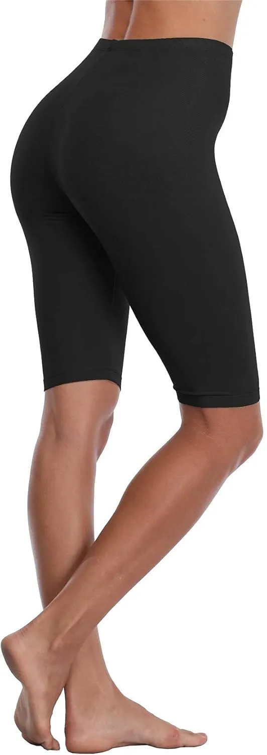 VOGUEMAX Women's Short Leggings Stretchy Slip Shorts Mid Thigh Lightweight Pants